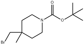 4-溴甲基-1-BOC-4-甲基六氢吡啶, 1363383-33-8, 结构式