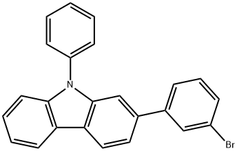 2-(3-ブロモフェニル)-9-フェニル-9H-カルバゾール 化学構造式