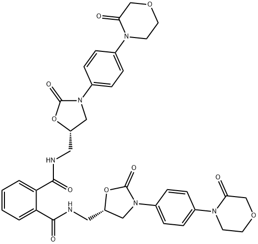 N,N'-二[{(5S)-2-氧代-3-[4-(3-氧代-4-吗啉基)苯基]-1,3-恶唑啉-5-基}甲基]苯基-1,2-二酰胺,1365267-36-2,结构式