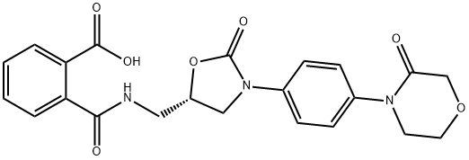 Benzoic acid, 2-[[[[(5S)-2-oxo-3-[4-(3-oxo-4-Morpholinyl)phenyl]-5-oxazolidinyl]Methyl]aMino]carbonyl]- Struktur
