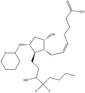 (Z)-7-[(1R,2R,3R,5S)-2-(4,4-二氟-3-羟辛基)-5-羟基-3-[(四氢-2H-吡喃-2-基)氧基]环戊基]-5-庚酸 结构式
