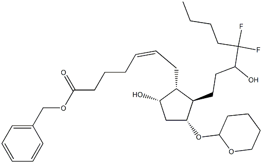Benzyl (Z)-7-[(1R,2R,3R,5S)-2-(4,4-difluoro-3-hydroxyoctyl)-5-hydroxy-3-[(tetrahydro-2H-pyran-2-yl)oxy]cyclopentyl]hept-5-enoate Structure