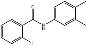 2-フルオロ-N-(3,4-ジメチルフェニル)ベンズアミド 化学構造式
