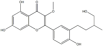 (+)-5,7-二羟基-2-[4-羟基-3-(4-羟基-3-甲基丁基)苯基]-3-甲氧基-4H-1-苯并吡喃-4-酮 结构式
