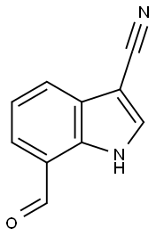 7-ForMyl-1H-indole-3-carbonitrile 化学構造式