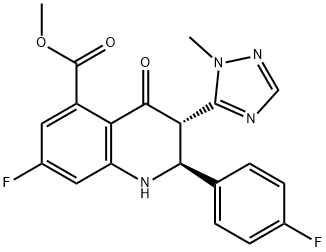 (2S,3S) - 7-氟-2-(4-氟苯基)-3-(1-甲基-1H-1,2,4-三唑-5-基)-4,1373329-52-2,结构式