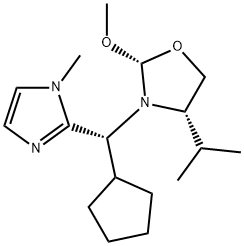 (2R,4S)-3-[(R)-cyclopentyl(1-Methyl-1H-iMidazol-2-yl)Methyl]-4-(i-propyl)-2-Methoxyoxazolidine, 99%,1373441-02-1,结构式