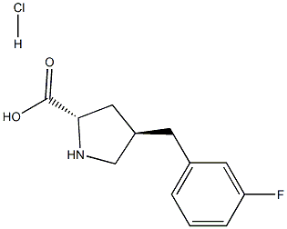 (2S,4R)-4-(3-fluorobenzyl)pyrrolidine-2-carboxylic acid hydrochloride Structure