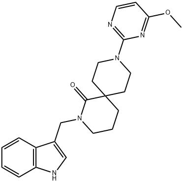 2,9-Diazaspiro[5.5]undecan-1-one, 2-(1H-indol-3-ylMethyl)-9-(4-Methoxy-2-pyriMidinyl)-,1373765-19-5,结构式