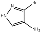 3-ブロモ-1H-ピラゾール-4-アミン 化学構造式