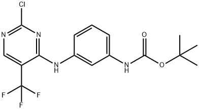 tert-butyl (3-((2-chloro-5-(trifluoroMethyl)pyriMidin-4-yl)aMino)phenyl)carbaMate Structure