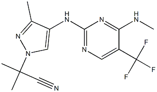2-メチル-2-(3-メチル-4-{[4-(メチルアミノ)-5-(トリフルオロメチル)ピリミジン-2-イル]アミノ}-1H-ピラゾール-1-イル)プロパンニトリル