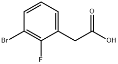 3-ブロモ-2-フルオロフェニル酢酸 化学構造式