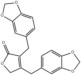2,3-Di(3',4'-Methylenedioxybenzyl)
-2-buten-4-olide Struktur
