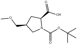 (2S,4S)-1-(叔丁氧羰基)-4-(甲氧甲基)吡咯啉-2-羧酸,1378388-16-9,结构式