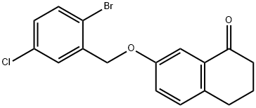 7-[(2-溴-5-氯苯基)甲氧基]-3,4-二氢-1(2H)-萘酮,1378388-19-2,结构式