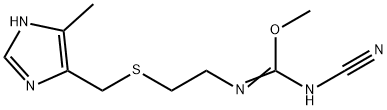 N-氰基-N'-[2-[[(5-甲基-1H-咪唑-4-基)甲基]硫基]乙基]亚胺代氨基甲酸甲酯,138035-55-9,结构式