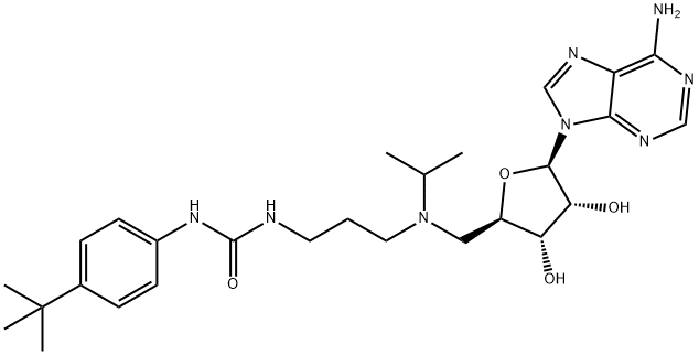 1-(3-((((2S,3S,4R,5R)-5-(6-aMino-9H-purin-9-yl)-3,4-dihydroxytetrahydrofuran-2-yl)Methyl)(isopropyl)aMino)propyl)-3-(4-(tert-butyl)phenyl)urea Structure