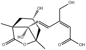 (2E,4E)-5-[(1S,3S,5R,8S)-3,8-二羟基-1,5-二甲基-7-氧代-6-氧杂双环[3.2.1]辛-8-基]-3-(羟基甲基)-2,4-戊二烯酸, 1388075-44-2, 结构式