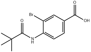 3-溴-4-新戊酰胺苯甲酸, 139058-18-7, 结构式