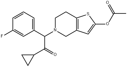 5-(2-cyclopropyl-1-(3-fluorophenyl)-2-oxoethyl)-4,5,6,7-tetrahydrothieno[3,2-c]pyridin-2-yl acetate Structure