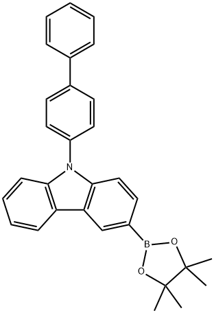 9-([1,1'-ビフェニル]-4-イル)-3-(4,4,5,5-テトラメチル-1,3,2-ジオキサボロラン-2-イル)-9H-カルバゾール 化学構造式