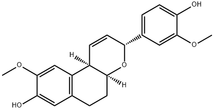 (3R,4aS,10bR)-4a,5,6,10b-Tetrahydro-3-(4-hydroxy-3-methoxyphenyl)-9-methoxy-3H-naphtho[2,1-b]pyran-8-ol Structure