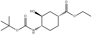 (1R,3S,4S)-4-(Boc-aMino)-3-hydroxy-cyclohexanecarboxylic acid ethyl ester Struktur
