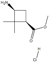 cis-Methyl 3-aMino-2,2-diMethylcyclobutanecarboxylate hydrochloride, 1392804-16-8, 结构式