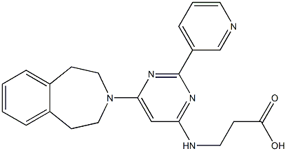 N-[2-(3-吡啶基)-6-(1,2,4,5-四氢-3H-3-苯并氮杂卓-3-基)-4-嘧啶基]-BETA-丙氨酸,1394854-52-4,结构式