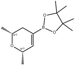 2-(2,6-二甲基-3,6-二氢-2H-吡喃-4-基)-4,4,5,5-四甲基-1,3,2-二噁硼烷, 1394909-88-6, 结构式