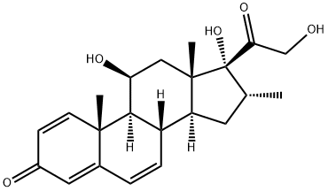 16α-Methyl-11β,17α,21-trihydroxy-1,4,6-pregnatriene-3,20-dione Structure