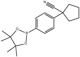 1-[4-(4,4,5,5-TetraMethyl-[1,3,2]dioxaborolan-2-yl)-phenyl] -cyclopentanecarbonitrile Struktur