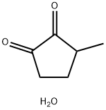 3-メチルシクロペンタン-1,2-ジオン水和物 化学構造式