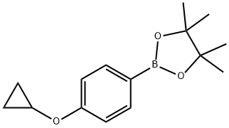 2-(4-シクロプロポキシフェニル)-4,4,5,5-テトラメチル-1,3,2-ジオキサボロラン 化学構造式
