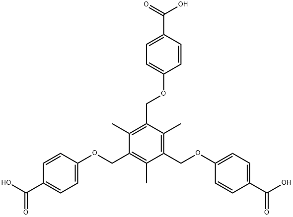 4,4',4''-(((2,4,6-triMethylbenzene-1,3,5-triyl)tris(Methylene))tris(oxy))tribenzoic acid Struktur