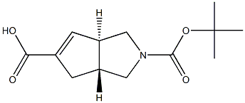 trans-2-Boc-hexahydro-cyclopenta[c]pyrrole-5-carboxylic acid Structure