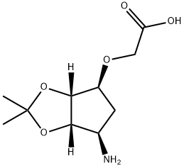 Acetic acid, 2-[[(3aR,4S,6R,6aS)-6-aMinotetrahydro-2,2-diMethyl-4H-cyclopenta-1,3-dioxol-4-yl]oxy]- Structure