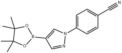 4-(4-(4,4,5,5-四甲基-1,3,2-二氧杂硼戊烷-2-基)-1H-吡唑-1-基)苯甲腈,1402166-72-6,结构式
