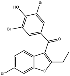 (6-BroMo-2-ethyl-3-benzofuranyl)(3,5-dibroMo-4-hydroxyphenyl)Methanone 化学構造式