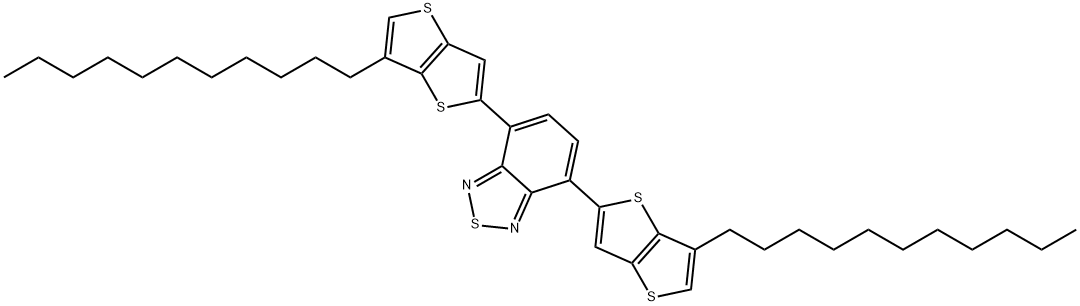 4,7-双(6-十一烷基噻吩并[3,2-B]噻吩-2-基)苯并[C][1,2,5]噻二唑 结构式