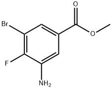 3-アミノ-5-ブロモ-4-フルオロ安息香酸メチル 化学構造式