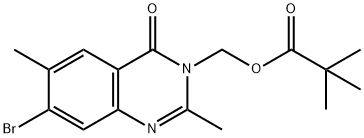 Propanoic acid, 2,2-diMethyl-, (7-broMo-2,6-diMethyl-4-oxo-3(4H)-quinazolinyl)Methyl ester Struktur