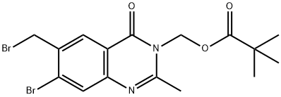 Propanoic acid, 2,2-diMethyl-, [7-broMo-6-(broMoMethyl)-2-Methyl-4-oxo-3(4H)-quinazolinyl]Methyl ester Struktur