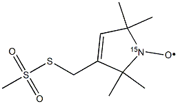 (1-Oxyl-2,2,5,5-tetramethyl-3-pyrroline-3-methyl) Methanethiosulfonate-15N 化学構造式