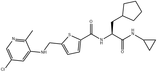 (S)-N-シクロプロピル-2-[[5-[[(2-メチル-5-クロロ-3-ピリジニル)アミノ]メチル]-2-テノイル]アミノ]-3-シクロペンチルプロパンアミド