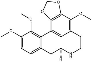 1,2-メチレンジオキシ-3,10,11-トリメトキシノルアポルフィン 化学構造式