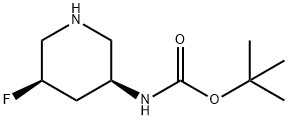tert-butyl (3S,5R)-5-fluoropiperidin-3-ylcarbamate Struktur