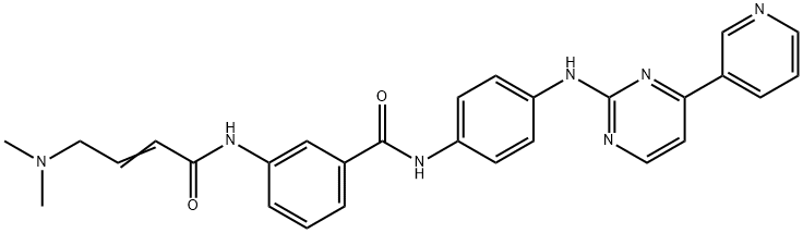 3-[[4-(二甲基氨基)-1-氧代-2-丁烯-1-基]氨基]-N-[4-[[4-(3-吡啶基)-2-嘧啶基]氨基]苯基]苯甲酰胺,1408064-71-0,结构式
