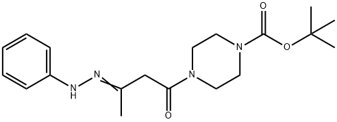 1-Piperazinecarboxylic acid, 4-[1-oxo-3-(2-phenylhydrazinylidene)butyl]-, 1,1-diMethylethyl ester Struktur
